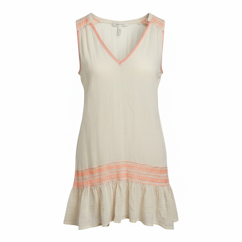 Free People White orange Plaid Dress Size S